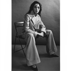 GOOP Rosie Assoulin, Beige Cotton Twill Pants, Beige 2 - RARE